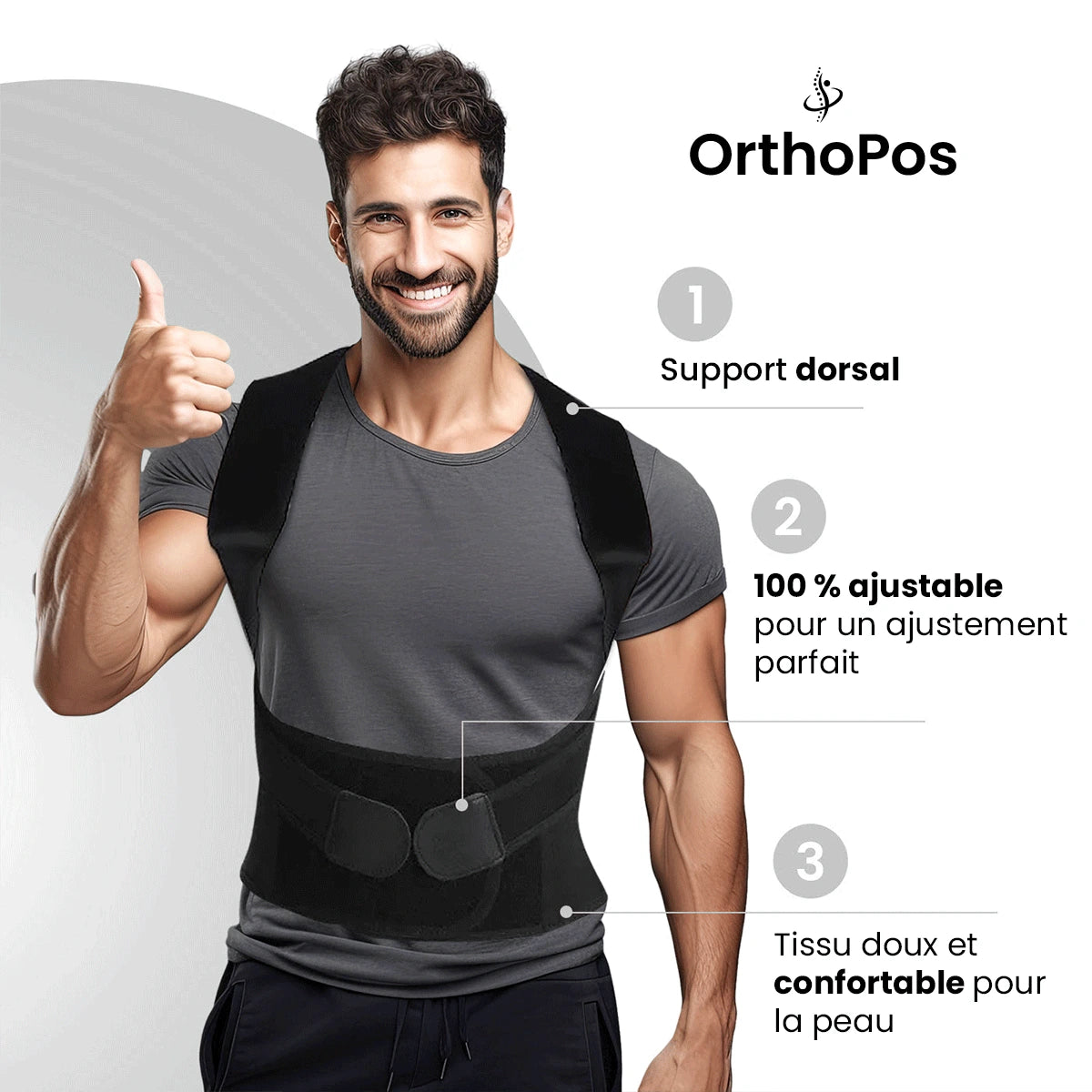 Correcteur de Posture – Améliorez Votre Posture Instantanément! (1 Acheté, 1 Offert)