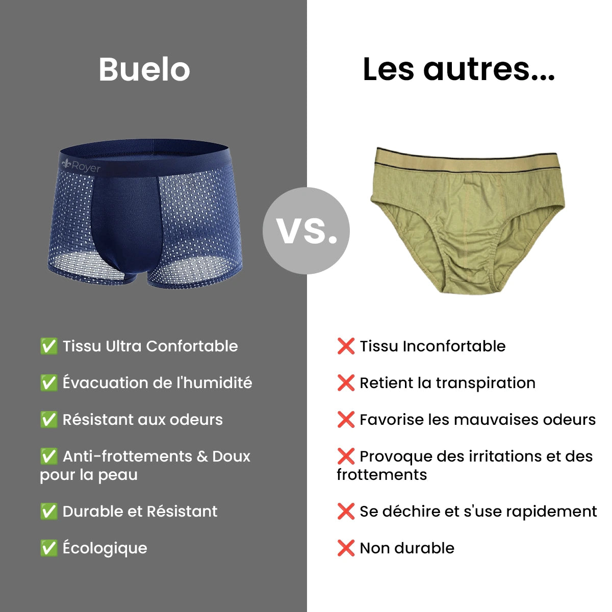 Boxers en Fibre de Bambou – Confort Absolu & Durabilité Garantie (Achetez 5, Recevez 5 GRATUITS!)